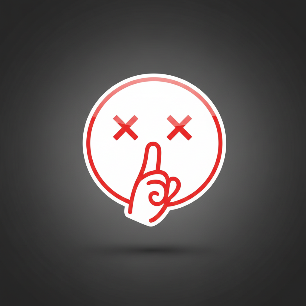 HUSH Logo Sticker - Red on White