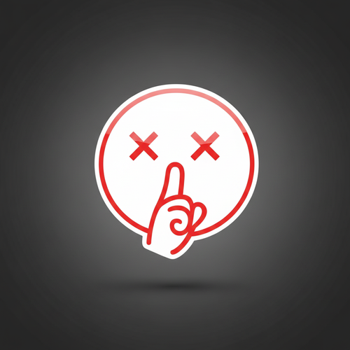 HUSH Logo Sticker - Red on White