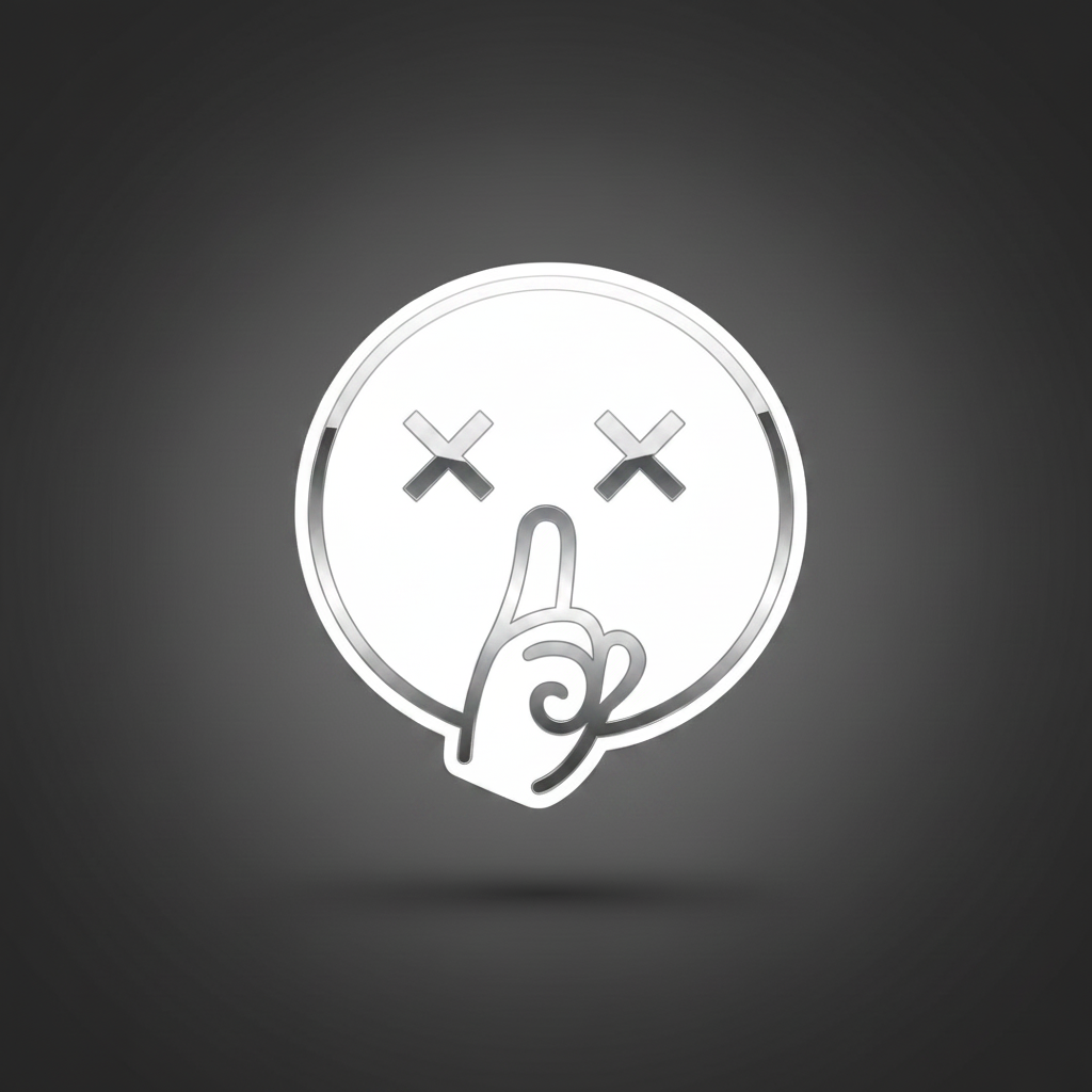 HUSH Logo Sticker - Silver Chrome