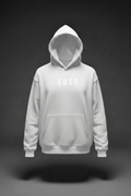 HUSH White Hoodie Front